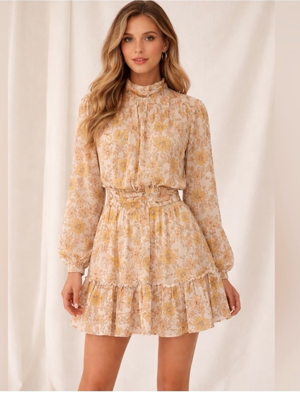 NWT SUNNY SPELL FLORAL WOVEN MINI ROMANTIC DRESS FEMININE